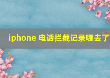 iphone 电话拦截记录哪去了